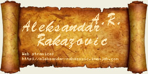 Aleksandar Rakazović vizit kartica